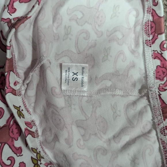 Roller Rabbit Pink Monkeys Pajamas Preppy Cute Cotton 2 piece set - Picture 5 of 7